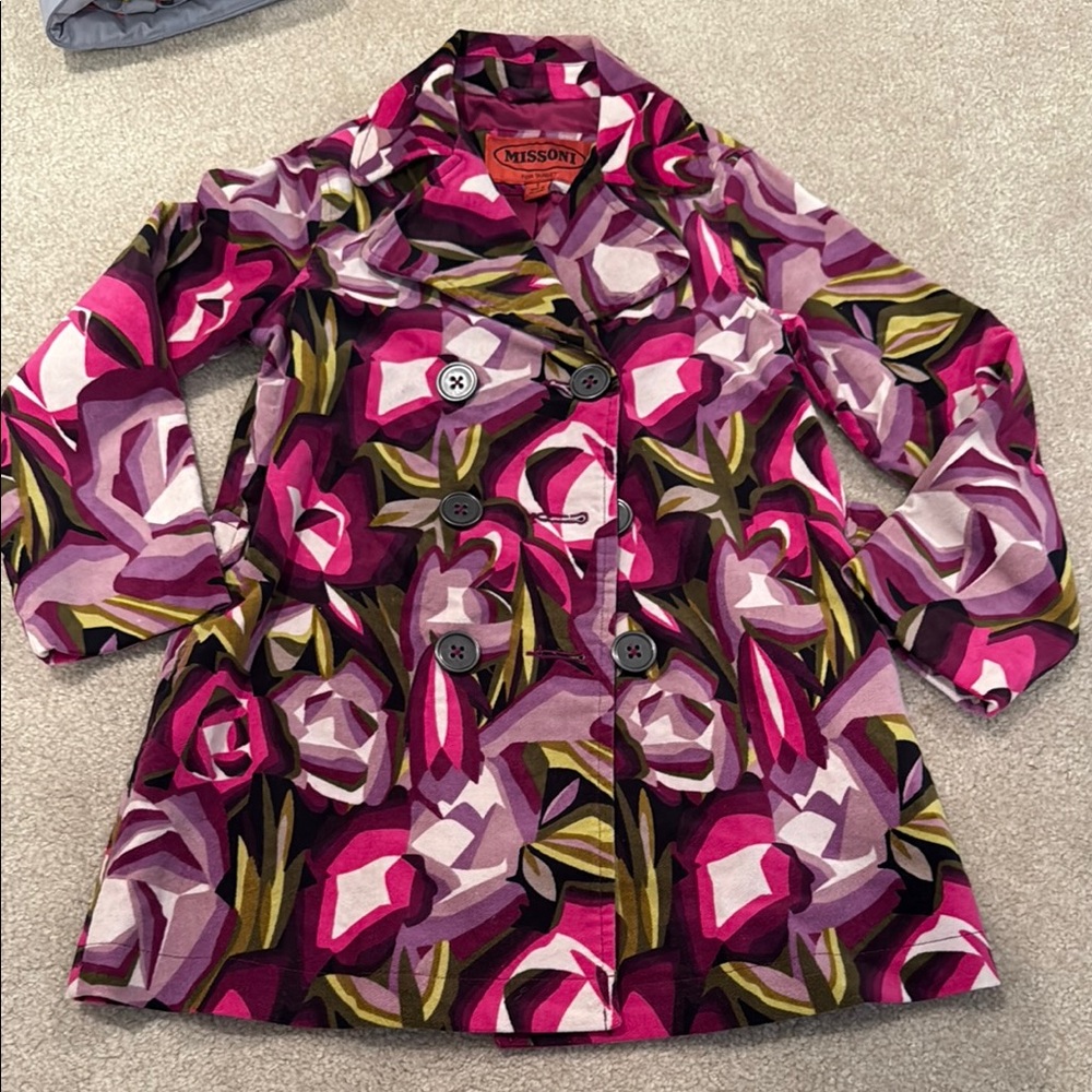 Girls missoni for target floral trench coat